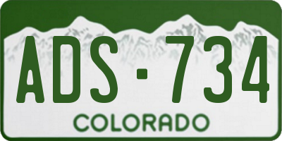 CO license plate ADS734