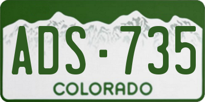 CO license plate ADS735