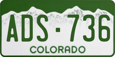 CO license plate ADS736
