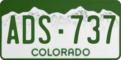 CO license plate ADS737