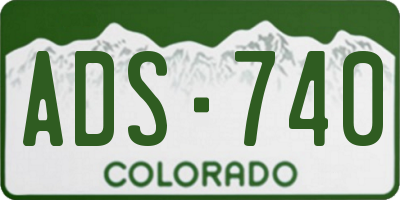 CO license plate ADS740