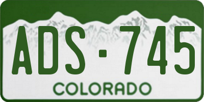 CO license plate ADS745