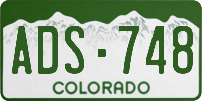 CO license plate ADS748