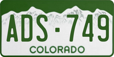 CO license plate ADS749