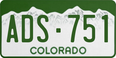 CO license plate ADS751
