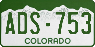 CO license plate ADS753