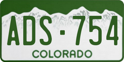CO license plate ADS754