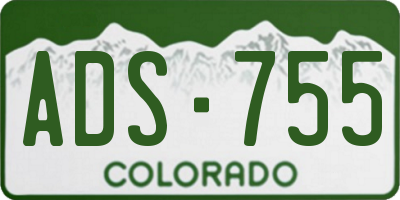 CO license plate ADS755
