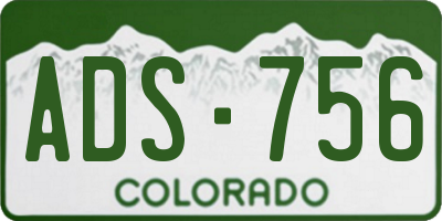 CO license plate ADS756