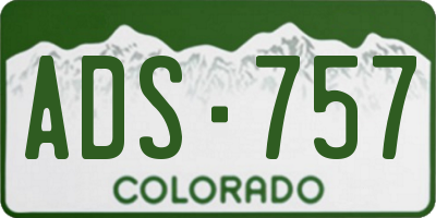 CO license plate ADS757