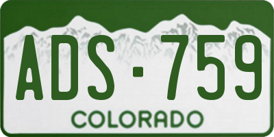 CO license plate ADS759