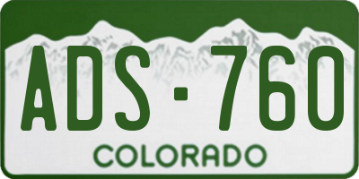 CO license plate ADS760