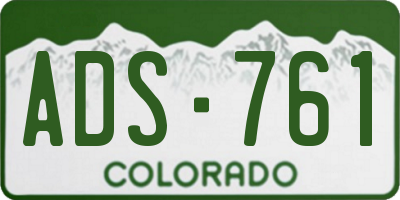 CO license plate ADS761