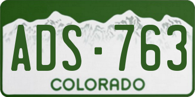 CO license plate ADS763