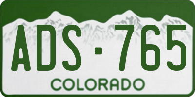 CO license plate ADS765
