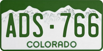 CO license plate ADS766