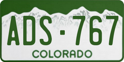 CO license plate ADS767