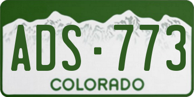 CO license plate ADS773