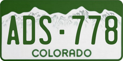 CO license plate ADS778