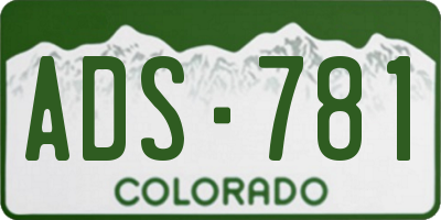CO license plate ADS781