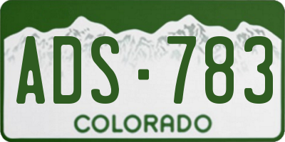 CO license plate ADS783