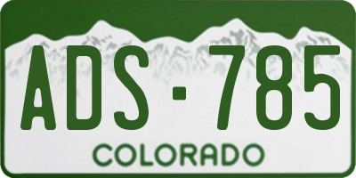 CO license plate ADS785