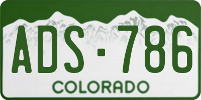 CO license plate ADS786