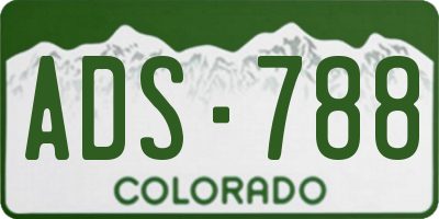 CO license plate ADS788