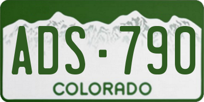 CO license plate ADS790