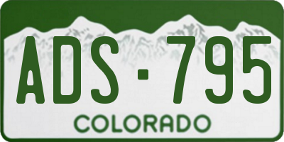 CO license plate ADS795
