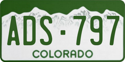 CO license plate ADS797