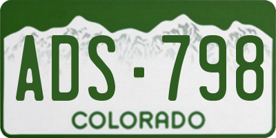 CO license plate ADS798