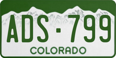 CO license plate ADS799