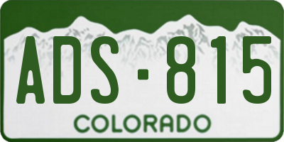 CO license plate ADS815