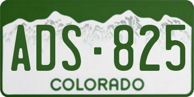 CO license plate ADS825