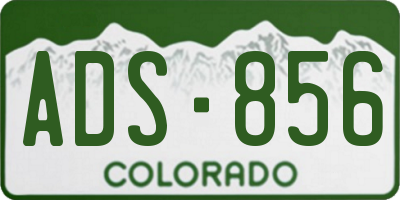 CO license plate ADS856