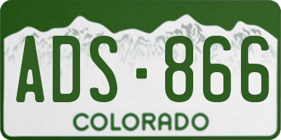 CO license plate ADS866