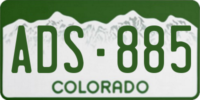 CO license plate ADS885