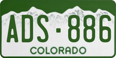 CO license plate ADS886