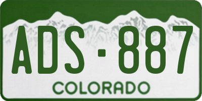 CO license plate ADS887
