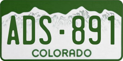 CO license plate ADS891