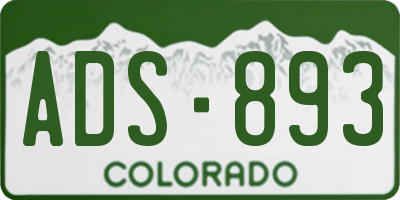 CO license plate ADS893