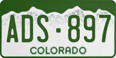 CO license plate ADS897