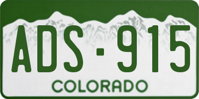 CO license plate ADS915