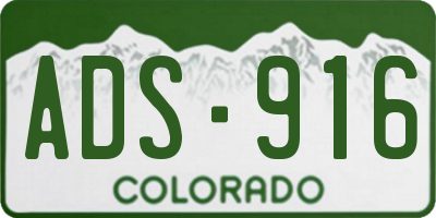 CO license plate ADS916