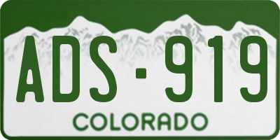 CO license plate ADS919