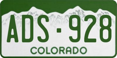 CO license plate ADS928