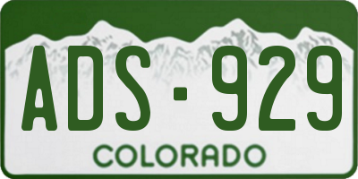 CO license plate ADS929