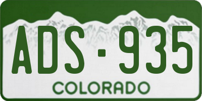 CO license plate ADS935