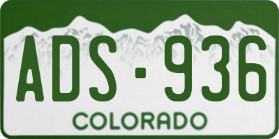 CO license plate ADS936